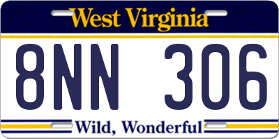 WV license plate 8NN306