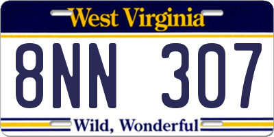 WV license plate 8NN307