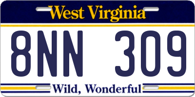 WV license plate 8NN309