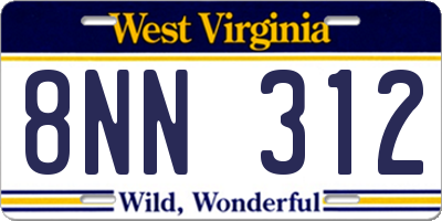 WV license plate 8NN312