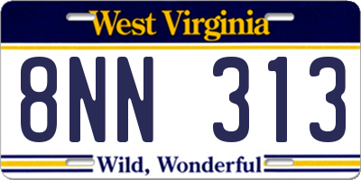 WV license plate 8NN313