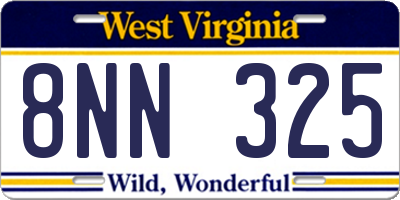 WV license plate 8NN325