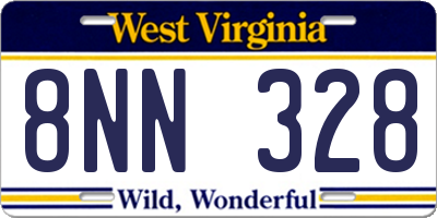 WV license plate 8NN328