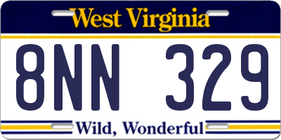 WV license plate 8NN329