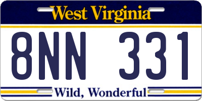 WV license plate 8NN331