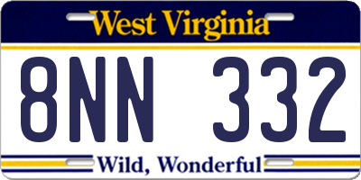 WV license plate 8NN332