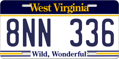 WV license plate 8NN336