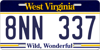 WV license plate 8NN337