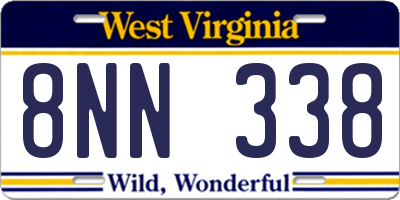 WV license plate 8NN338