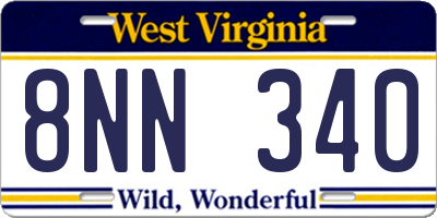 WV license plate 8NN340
