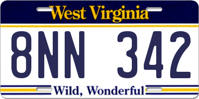 WV license plate 8NN342
