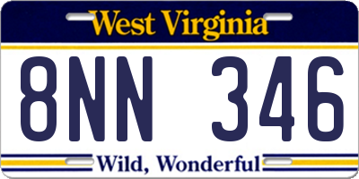 WV license plate 8NN346
