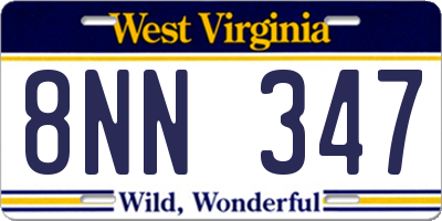 WV license plate 8NN347