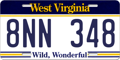 WV license plate 8NN348