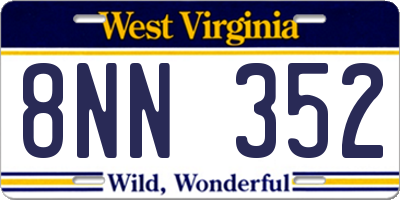 WV license plate 8NN352