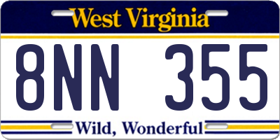 WV license plate 8NN355