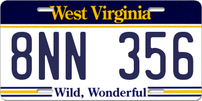 WV license plate 8NN356