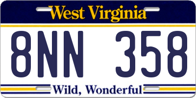WV license plate 8NN358