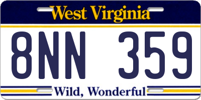 WV license plate 8NN359