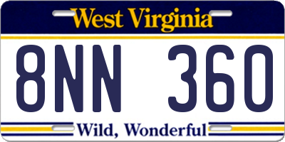 WV license plate 8NN360