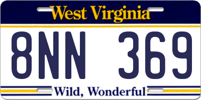 WV license plate 8NN369