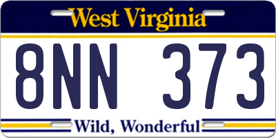 WV license plate 8NN373