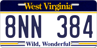 WV license plate 8NN384