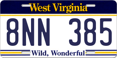 WV license plate 8NN385