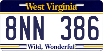 WV license plate 8NN386