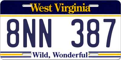 WV license plate 8NN387
