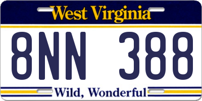 WV license plate 8NN388