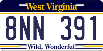 WV license plate 8NN391