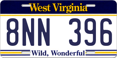 WV license plate 8NN396