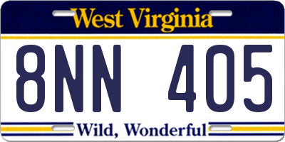 WV license plate 8NN405