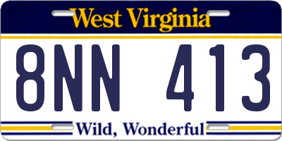 WV license plate 8NN413