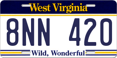 WV license plate 8NN420