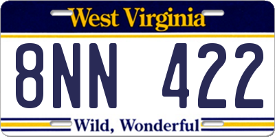 WV license plate 8NN422