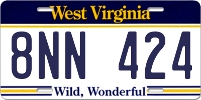 WV license plate 8NN424