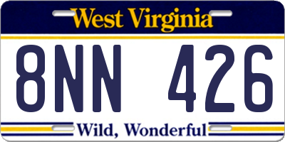 WV license plate 8NN426