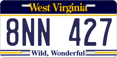 WV license plate 8NN427