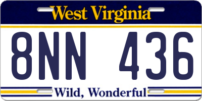 WV license plate 8NN436