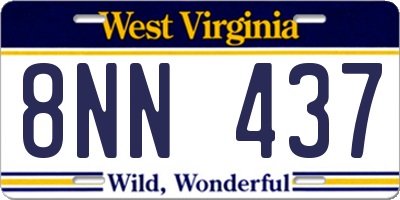 WV license plate 8NN437