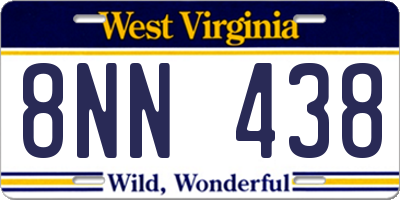 WV license plate 8NN438