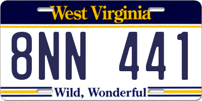 WV license plate 8NN441