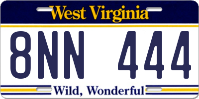 WV license plate 8NN444