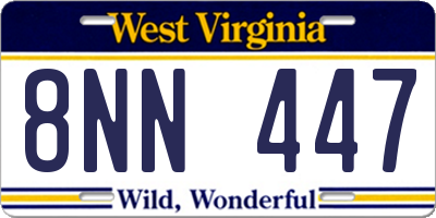 WV license plate 8NN447