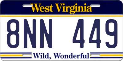 WV license plate 8NN449