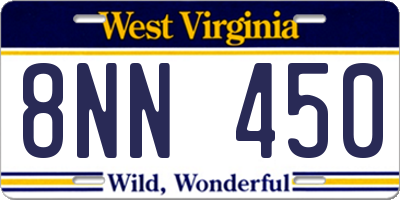WV license plate 8NN450