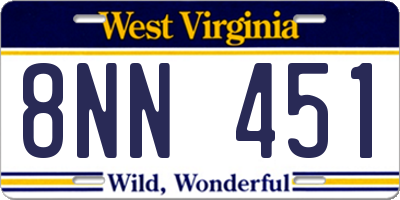 WV license plate 8NN451