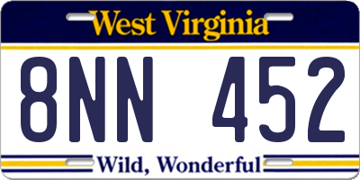 WV license plate 8NN452